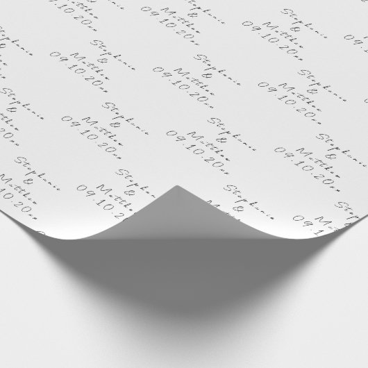 Eenvoudige Elegante Bruid en bruidegom Namen Bruil Cadeaupapier (Hoek)