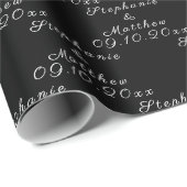 Eenvoudige Elegante Bruid en bruidegom Namen Bruil Cadeaupapier (Rol Hoek)