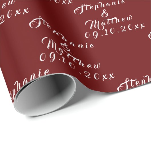 Eenvoudige Elegante Bruid en bruidegom Namen Bruil Cadeaupapier (Rol Hoek)