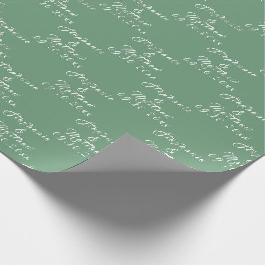 Eenvoudige Elegante Bruid en bruidegom Namen Bruil Cadeaupapier (Hoek)