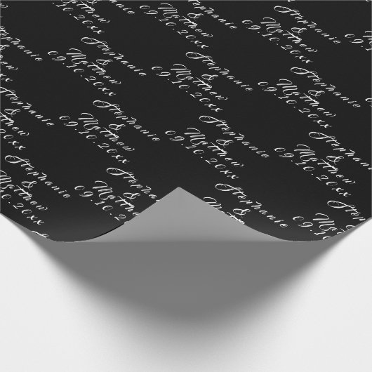 Eenvoudige Elegante Bruid en bruidegom Namen Bruil Cadeaupapier (Hoek)