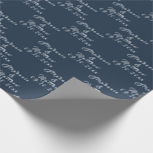 Eenvoudige Elegante Bruid en bruidegom Namen Bruil Cadeaupapier (Hoek)