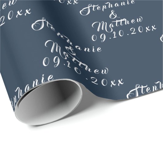 Eenvoudige Elegante Bruid en bruidegom Namen Bruil Cadeaupapier (Rol Hoek)