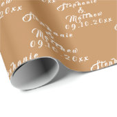 Eenvoudige Elegante Bruid en bruidegom Namen Bruil Cadeaupapier (Rol Hoek)