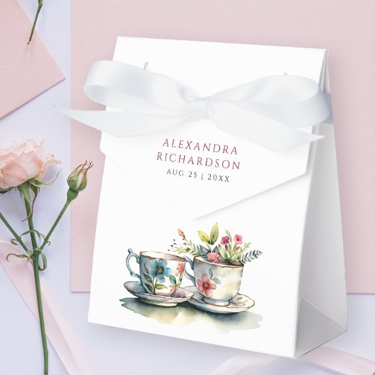Eenvoudige Elegante Bruids Bloemen Tea Party Water Bedankdoosjes