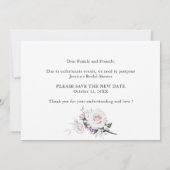 Eenvoudige Elegante Bruidsfeest Datumswijziging Kaart (Achterkant)