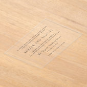 Eenvoudige Elegante Bruiloft Acryl Uitnodigingen (Laagn)