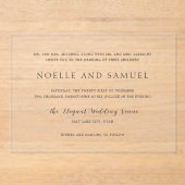Eenvoudige Elegante Bruiloft Acryl Uitnodigingen (Voorkant)