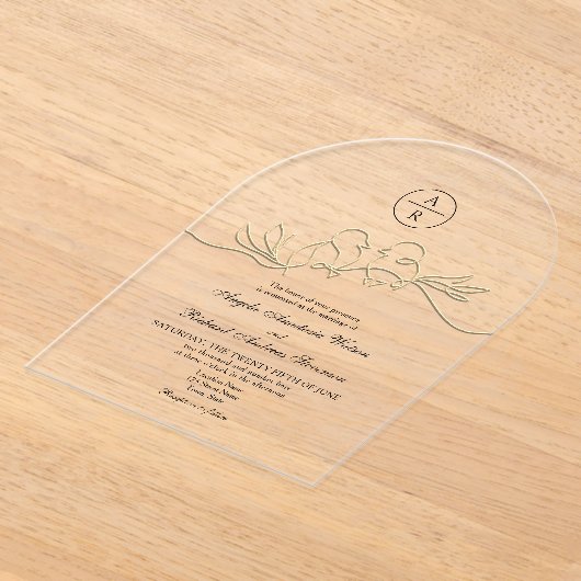 Eenvoudige elegante bruiloft acryl uitnodigingen (Laagn)