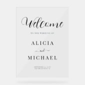 Eenvoudige elegante bruiloft acryl welkomstbord acryl bord (Voorkant)