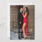 Eenvoudige Elegante Bruiloft Bewaar de Datum Fotok Feestdagenkaart (Voorkant)