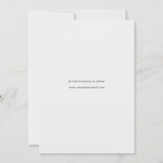 Eenvoudige elegante bruiloft Bewaar de datum met f Save The Date (Achterkant)