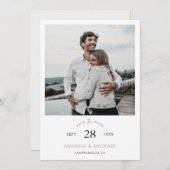 Eenvoudige elegante bruiloft Bewaar de datum met f Save The Date (Voorkant / Achterkant)