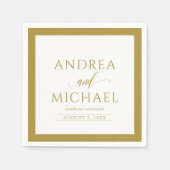 Eenvoudige & elegante bruiloft cocktail servetten (Voorkant)