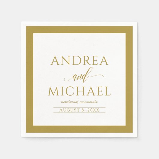 Eenvoudige & elegante bruiloft cocktail servetten (Voorkant)