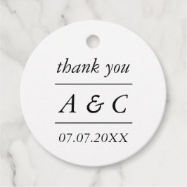 Eenvoudige elegante bruiloft dank u bedankjes labels