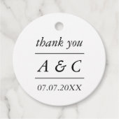 Eenvoudige elegante bruiloft dank u bedankjes labels (Voorkant)