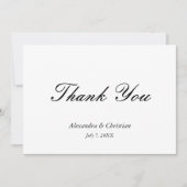 Eenvoudige elegante bruiloft dank u bericht terug bedankkaart (Voorkant)