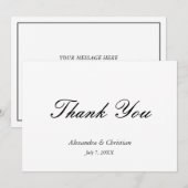 Eenvoudige elegante bruiloft dank u bericht terug bedankkaart (Voorkant / Achterkant)