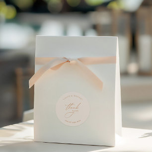 Eenvoudige elegante bruiloft Dank u gunst Ronde Sticker