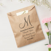 Eenvoudige Elegante Bruiloft Dank u Monogram Bedankzakje (Gezegeld)