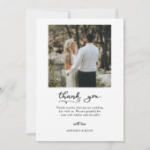 Eenvoudige elegante bruiloft Dank u paar foto Bedankkaart (Achterkant)