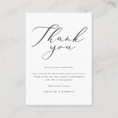 Eenvoudige elegante bruiloft dank u plaatskaartje (Voorkant)