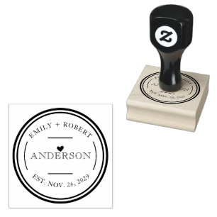 Eenvoudige elegante bruiloft gepersonaliseerd rubberstempel