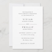 Eenvoudige Elegante Bruiloft Kaart (Voorkant)