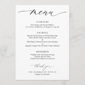 Eenvoudige Elegante Bruiloft Menu (Voorkant)