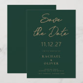 Eenvoudige elegante bruiloft niet-foto opslaan van save the date (Voorkant / Achterkant)