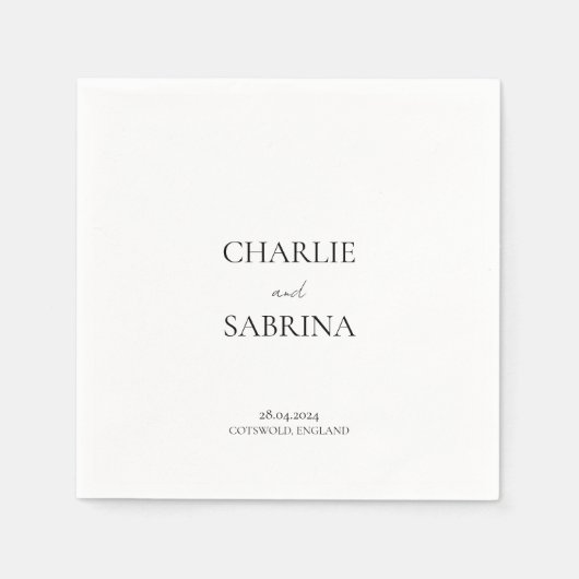 Eenvoudige elegante bruiloft papier servet (Voorkant)