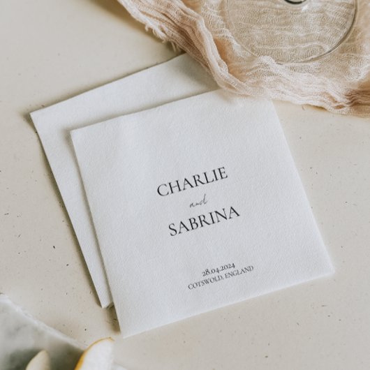 Eenvoudige elegante bruiloft papier servet