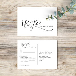 Eenvoudige Elegante Bruiloft RSVP Briefkaart