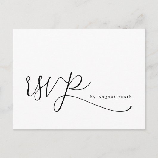 Eenvoudige Elegante Bruiloft RSVP Briefkaart (Voorkant)