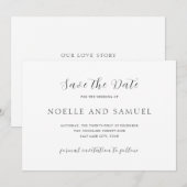 Eenvoudige Elegante Bruiloft Save The Date (Voorkant / Achterkant)