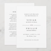 Eenvoudige Elegante Bruiloft Save The Date (Voorkant / Achterkant)