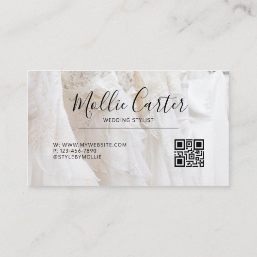 Eenvoudige elegante bruiloft stylist agent planner visitekaartje (Achterkant)