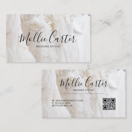Eenvoudige elegante bruiloft stylist agent planner visitekaartje (Voorkant / Achterkant)