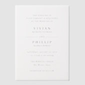 Eenvoudige Elegante Bruiloft Vellum Uitnodigingen (Voorkant)
