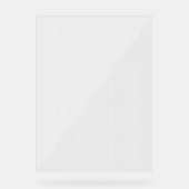 Eenvoudige elegante bruiloft zitkaart duidelijk te acryl bord (Voorkant)