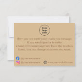 Eenvoudige elegante bruine bedankkaart (Achterkant)