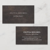 Eenvoudige elegante bruine lederen blik, professio visitekaartje (Voorkant / Achterkant)