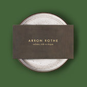 Eenvoudige elegante bruine lederen professional visitekaartje