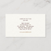 Eenvoudige elegante bruine lederen professional visitekaartje (Achterkant)