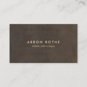 Eenvoudige elegante bruine lederen professional visitekaartje (Voorkant)