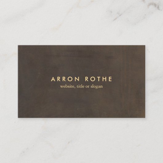 Eenvoudige elegante bruine lederen professional visitekaartje (Voorkant)