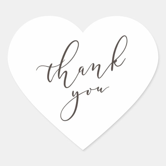 Eenvoudige elegante bruine tekst begunstigt sticke hart sticker (Voorkant)