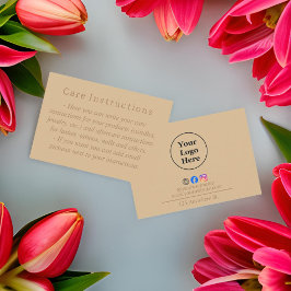 Eenvoudige elegante bruine verzorgingsinstructie K Bedankkaart