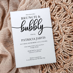 Eenvoudige Elegante Brunch En Bruisende Bruidsdouc Kaart